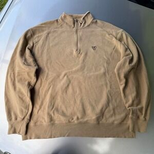 Cream and tan Izod quarter zip sweatshirt